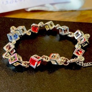 Pretty 925 Multi Color Sterling Silver Bracelet